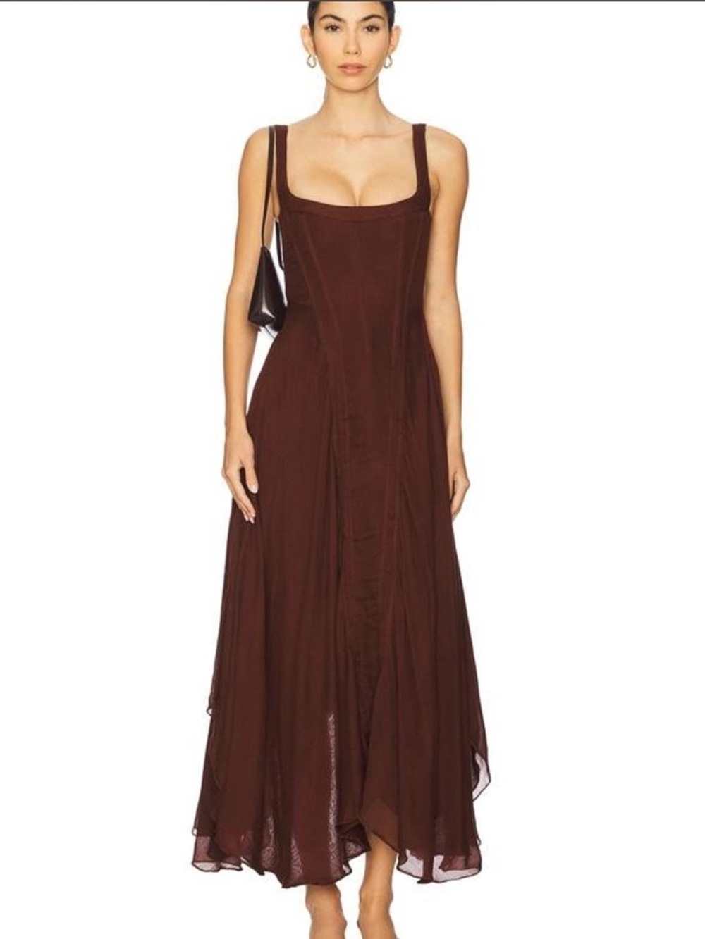 Understated Leather Honey Moon Dress in Chocolate
